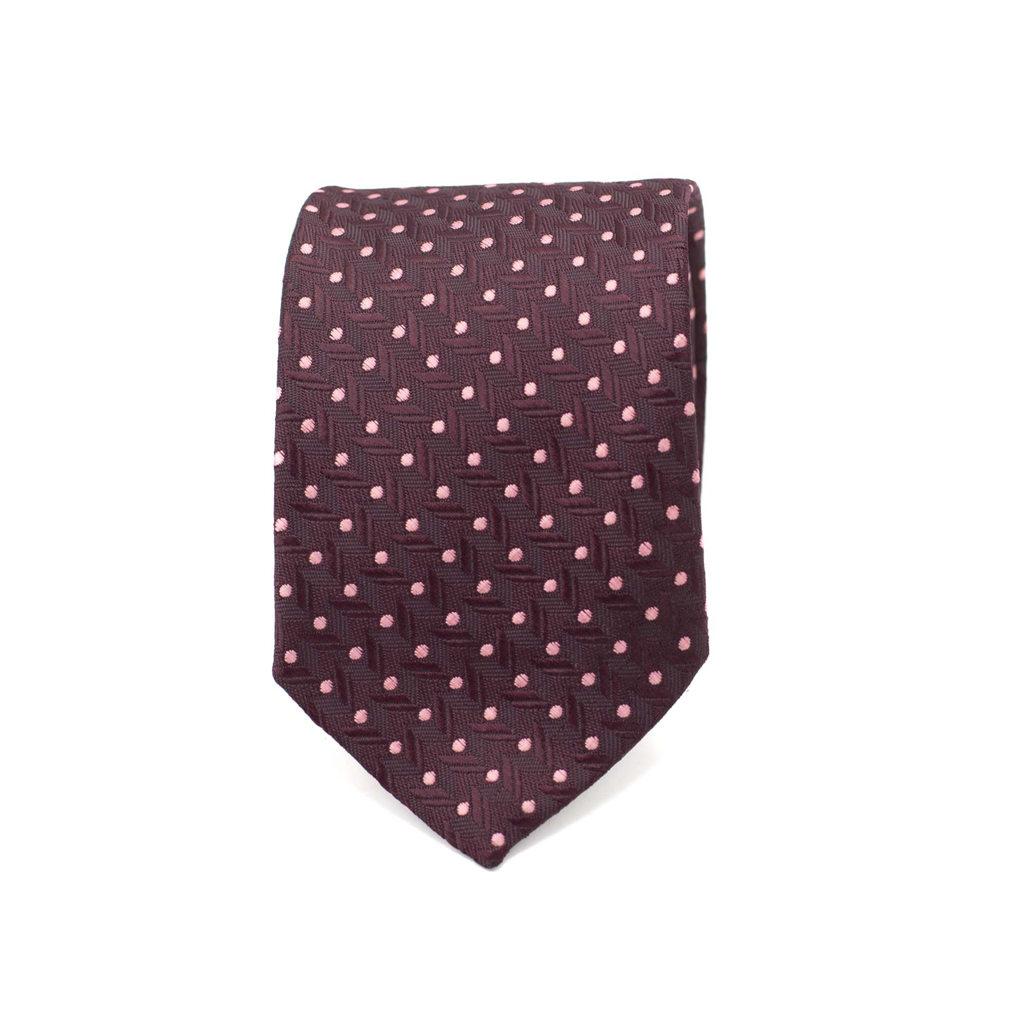 PLUM POLKA PRESTIGE TIE AND POCKET SQUARE SET