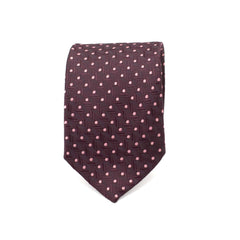 PLUM POLKA PRESTIGE TIE AND POCKET SQUARE SET