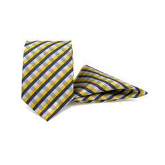REGAL CHECK TIE AND POCKET SQUARE SET