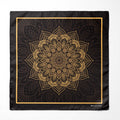 BLACK  AND GOLD ORNAMENT SILK POCKET SQUARE