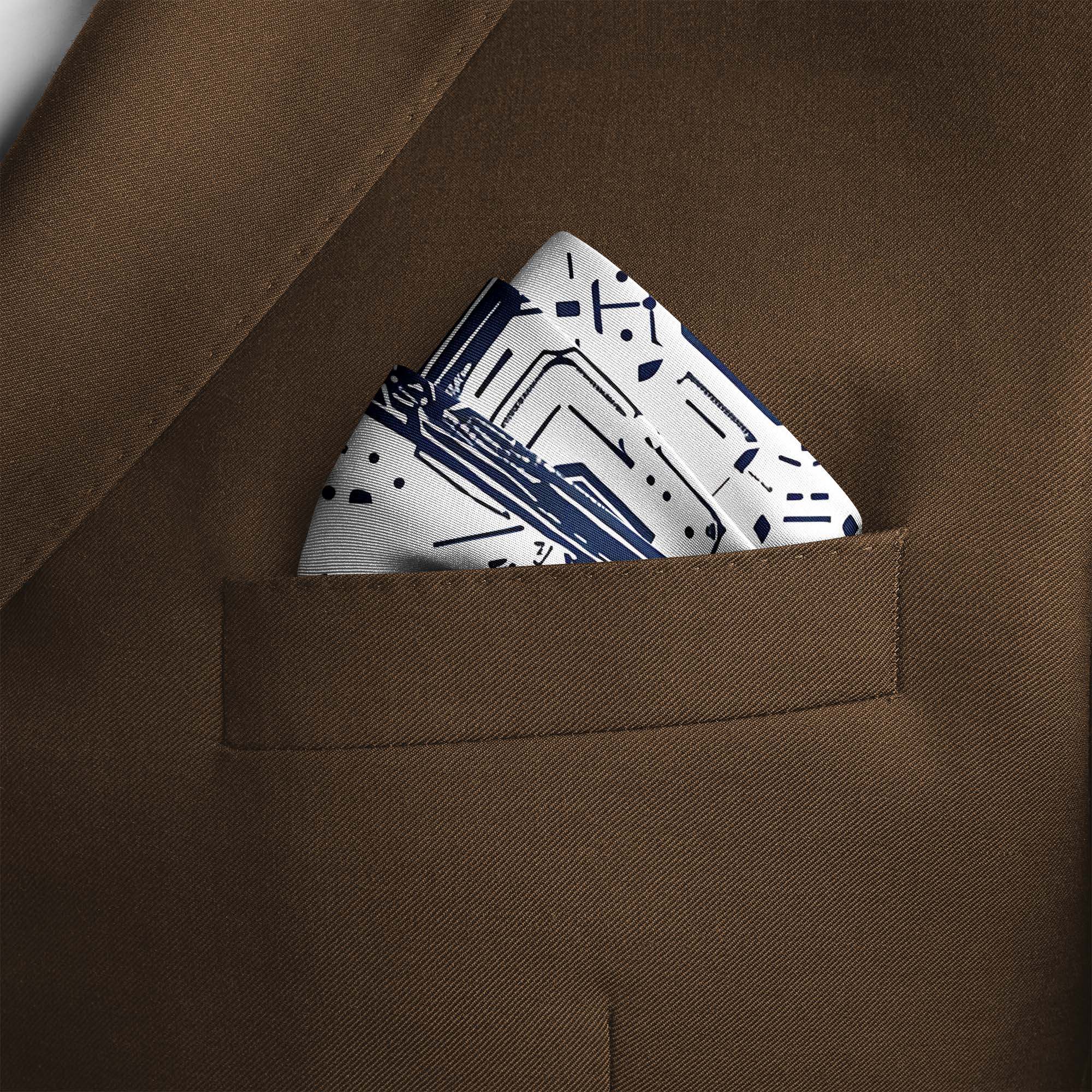 GEOMETRIC ABSTRACT SILK POCKET SQUARE