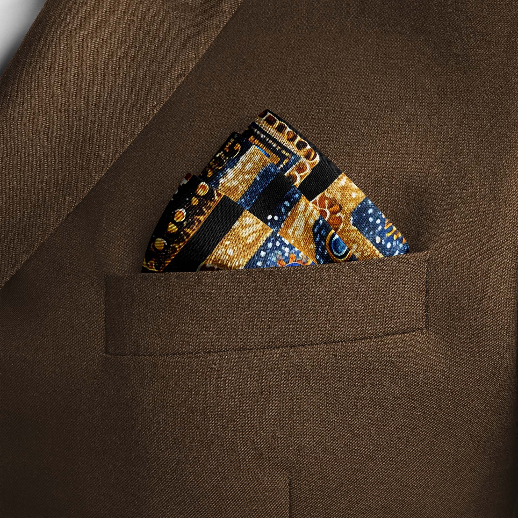 GEOMETRIC ETHNIC SILK POCKET SQUARE