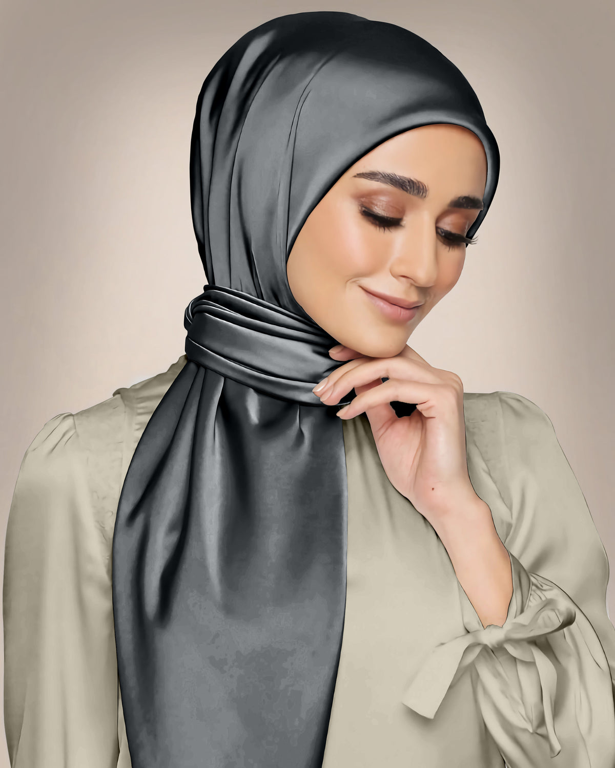 LUXURY GLOSSY SILK WOMEN HIJAB – PREMIUM COLLECTION