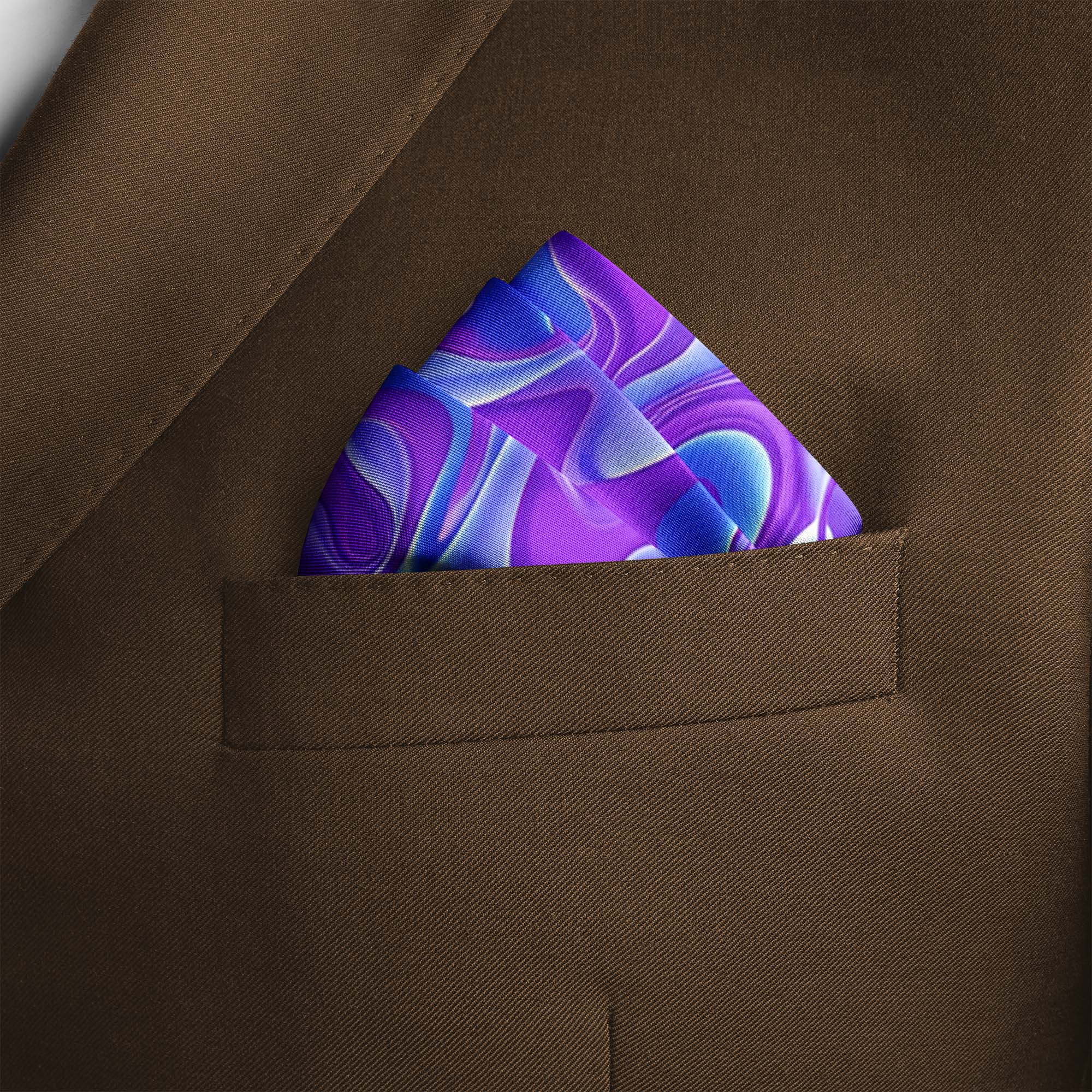 HOLOGRAPHIC IN NEON SILK POCKET SQUARE