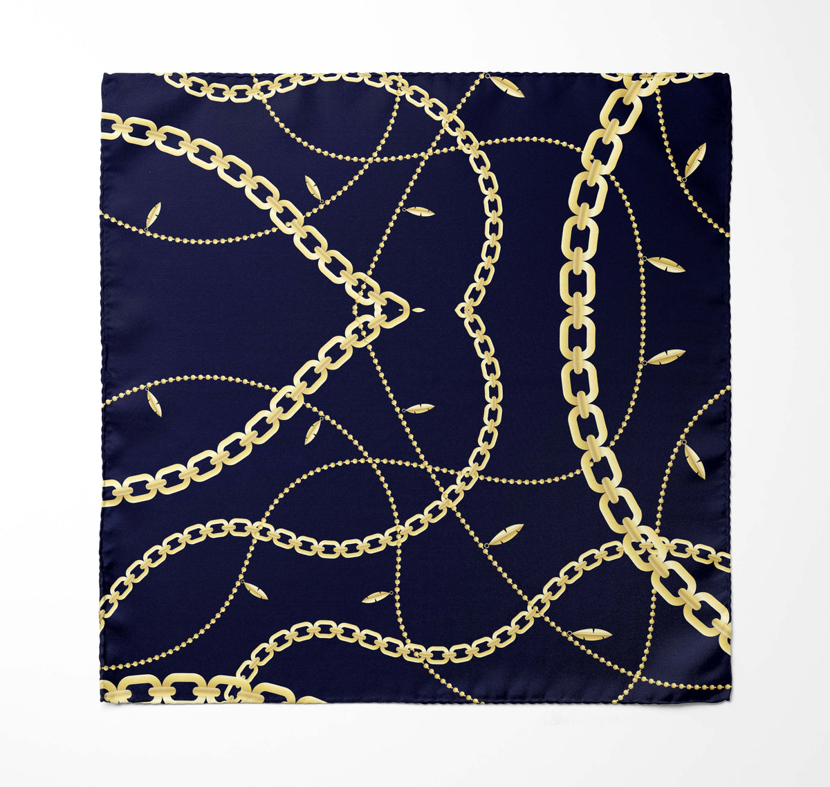 GOLDEN CHAIN LOOP SILK POCKET SQUARE
