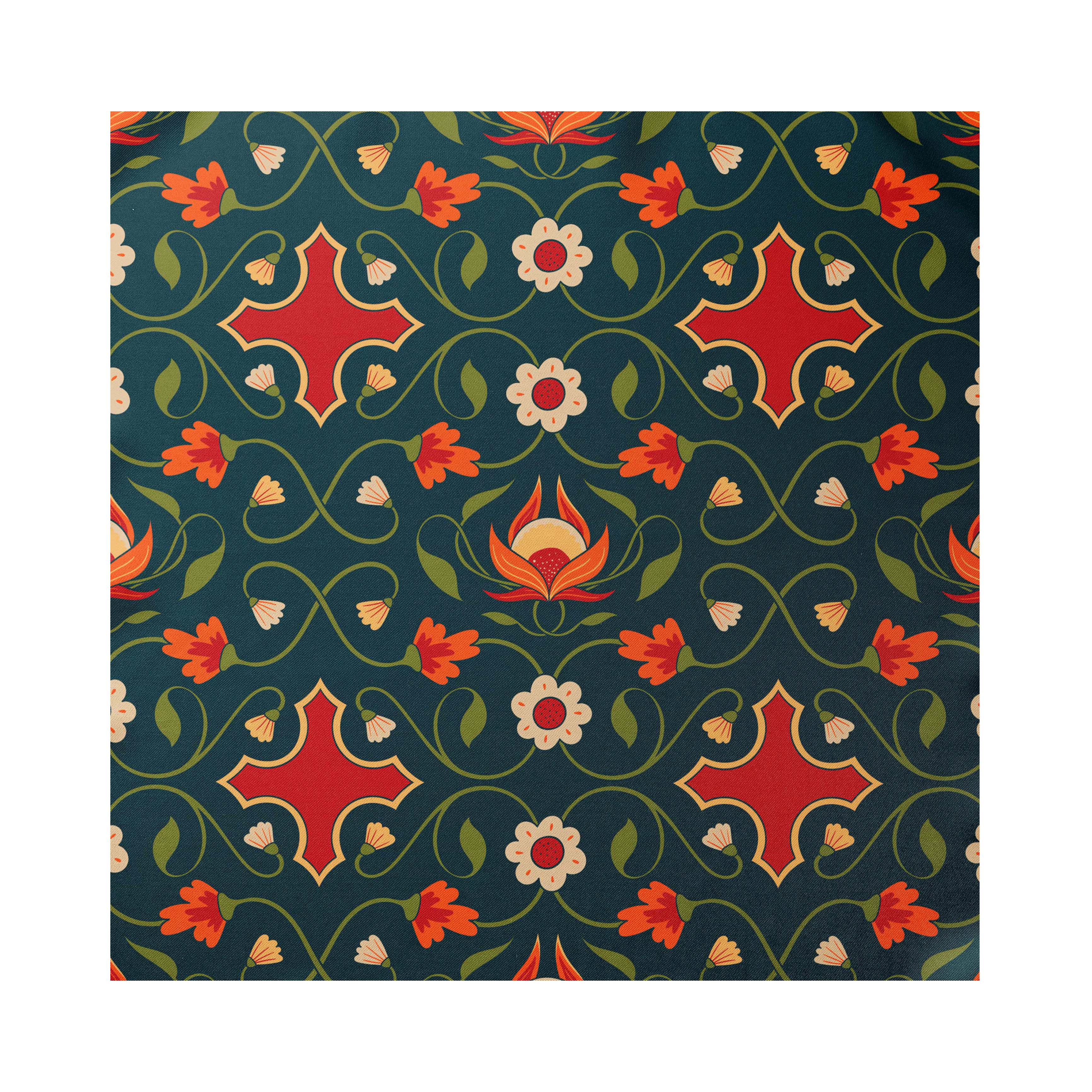 FLOWER & LEAVES  SILK ASCOT AND POCKET SQUARE SET – PREMIUM COLLECTION