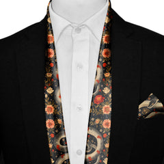 HYPERREALISTIC JAPANESE SNAKE ART MEN SCARF AND POCKET SQUARE SET – PREMIUM COLLECTION