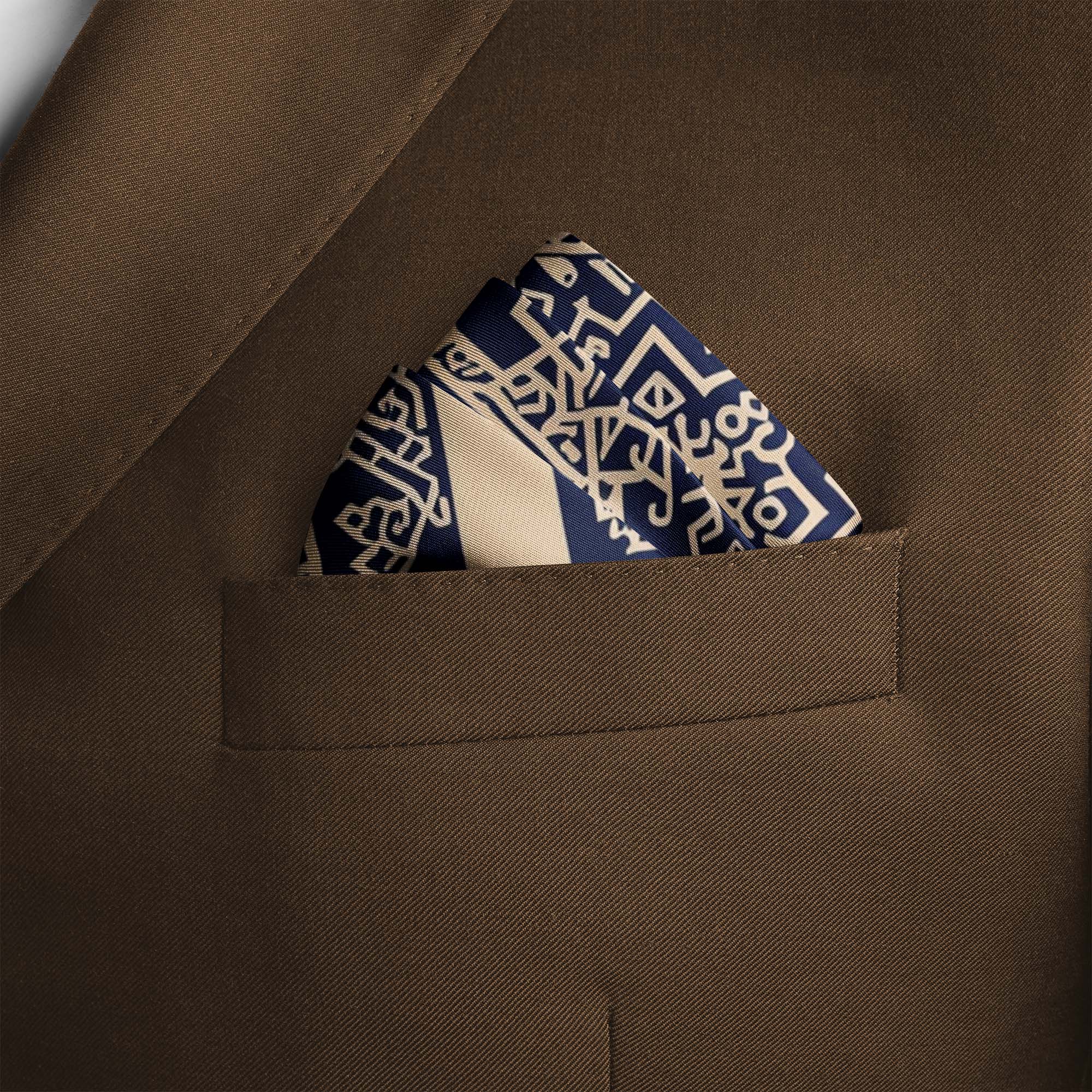 ISLAMIC ARABESQUE ART SILK POCKET SQUARE