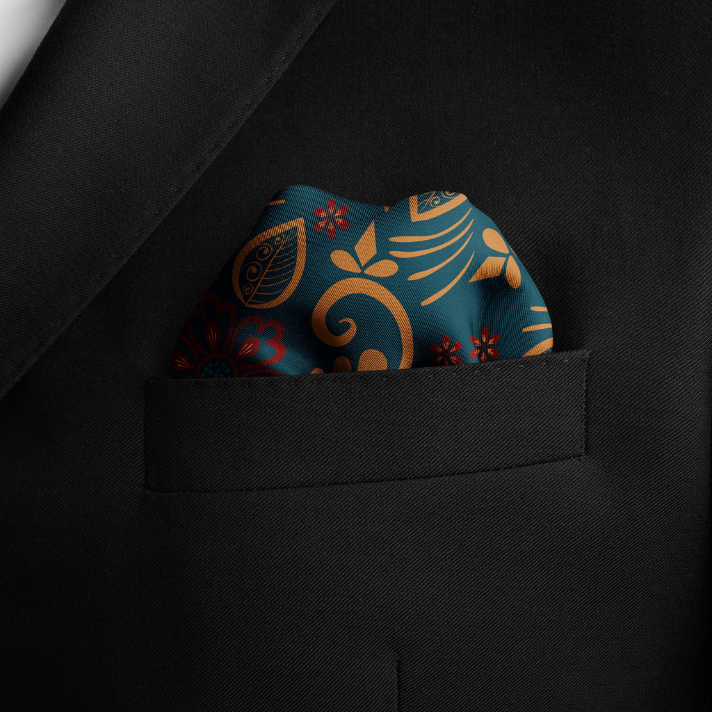 LUXURY FLORAL SILK POCKET SQUARE