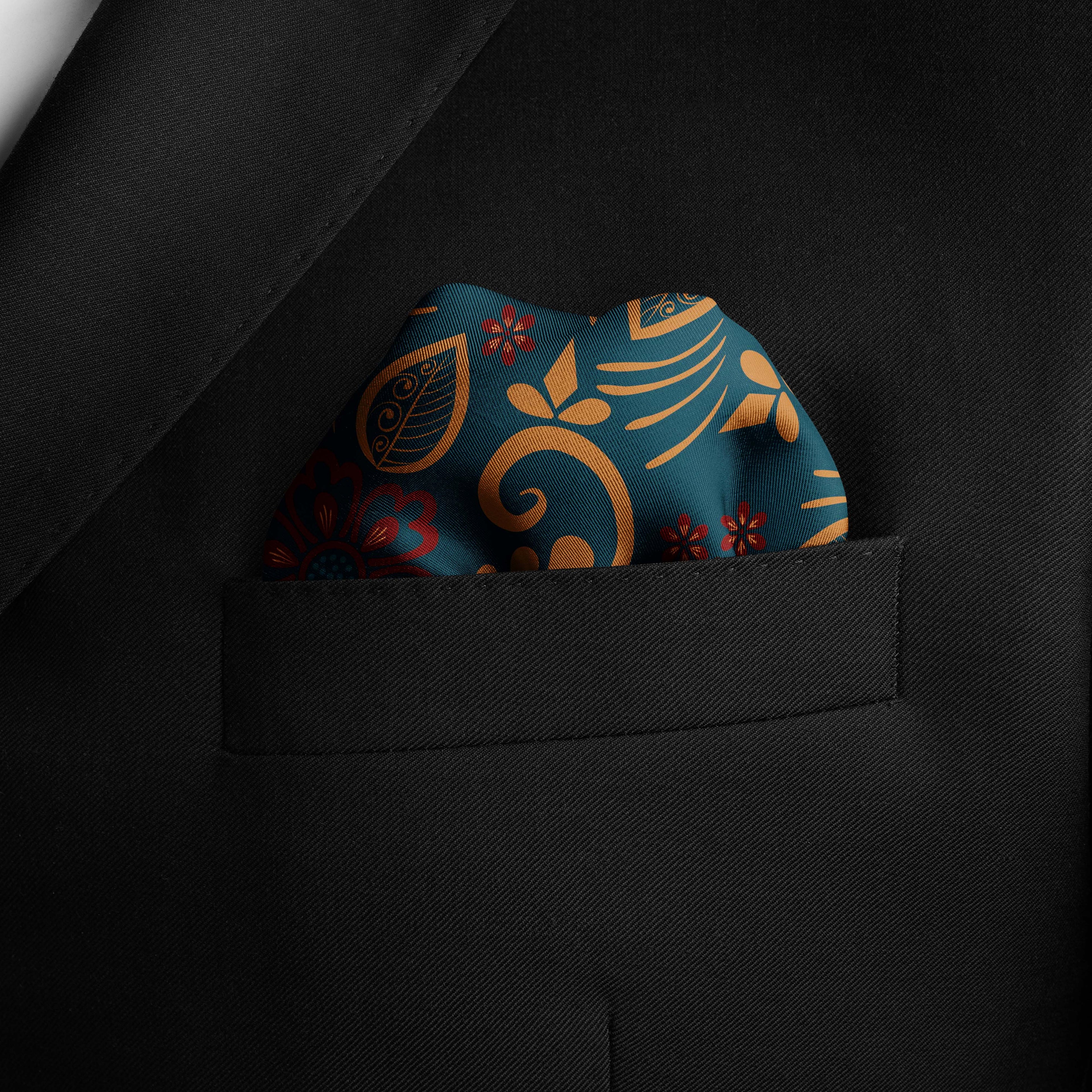 LUXURY FLORAL SILK POCKET SQUARE