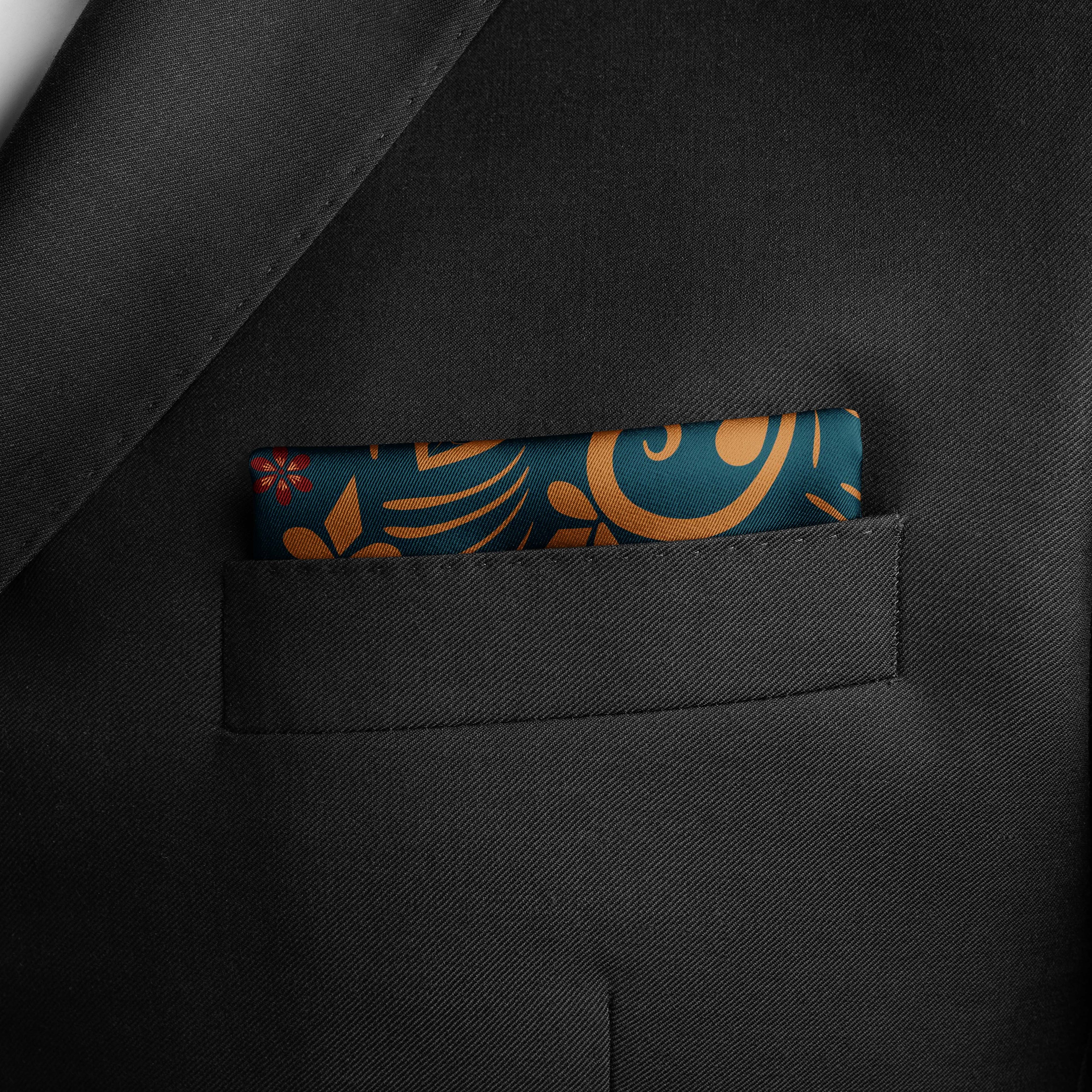 LUXURY FLORAL SILK POCKET SQUARE