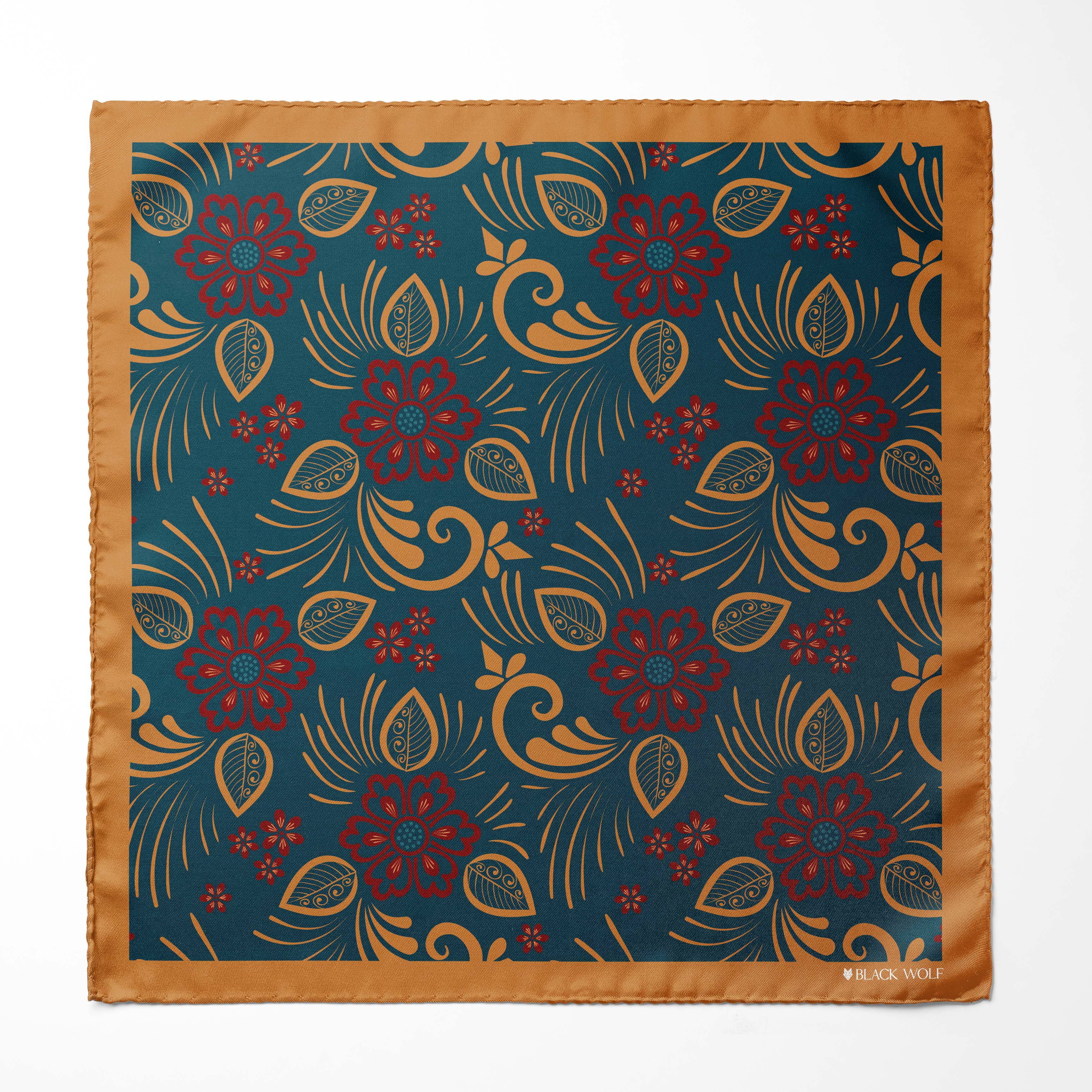 LUXURY FLORAL SILK POCKET SQUARE