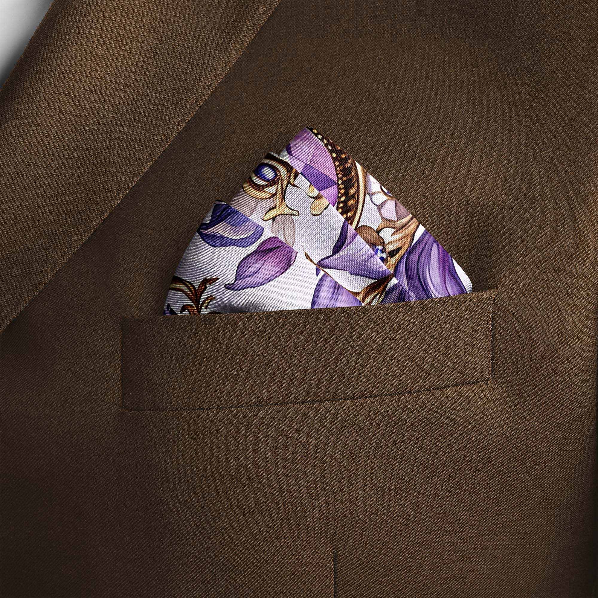 LISIANTHUS FLOWERS SILK POCKET SQUARE