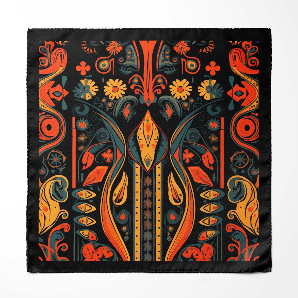 ETHNIC ANTIQUES SILK POCKET SQUARE