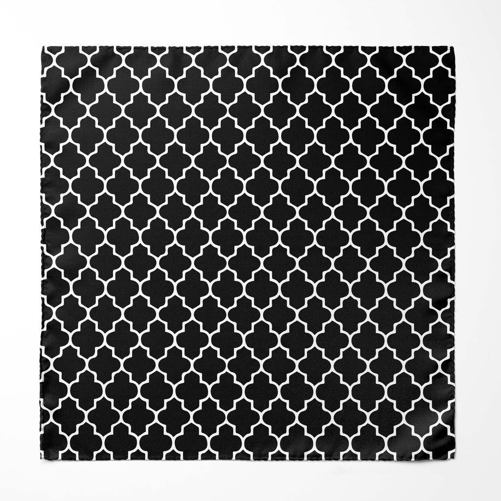 SILVER GEOMETRIC  SILK ASCOT AND POCKET SQUARE SET – PREMIUM COLLECTION