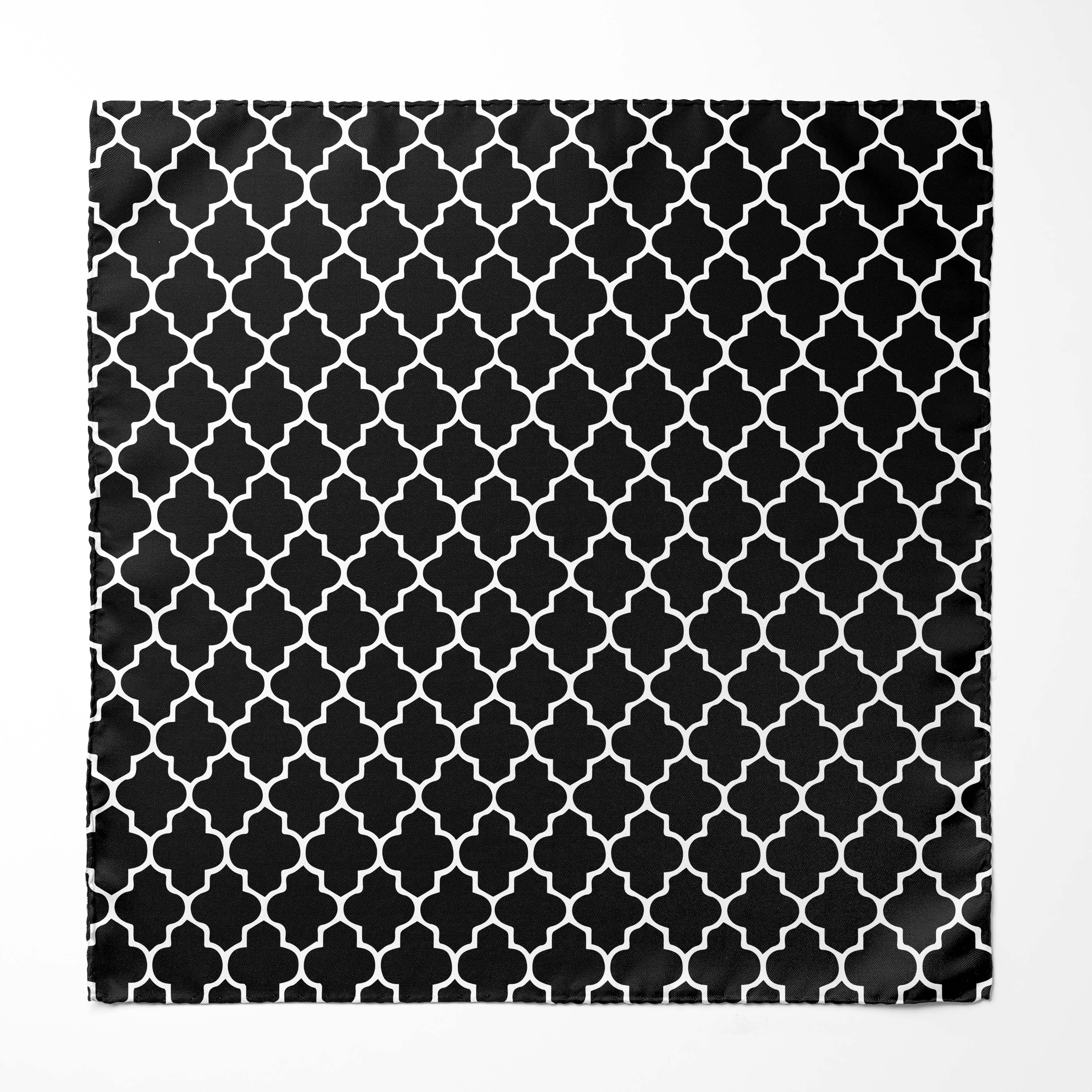 SILVER GEOMETRIC SILK ASCOT – PREMIUM COLLECTION