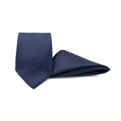 ATHENA NAVY TIE AND POCKET SQUARE SET