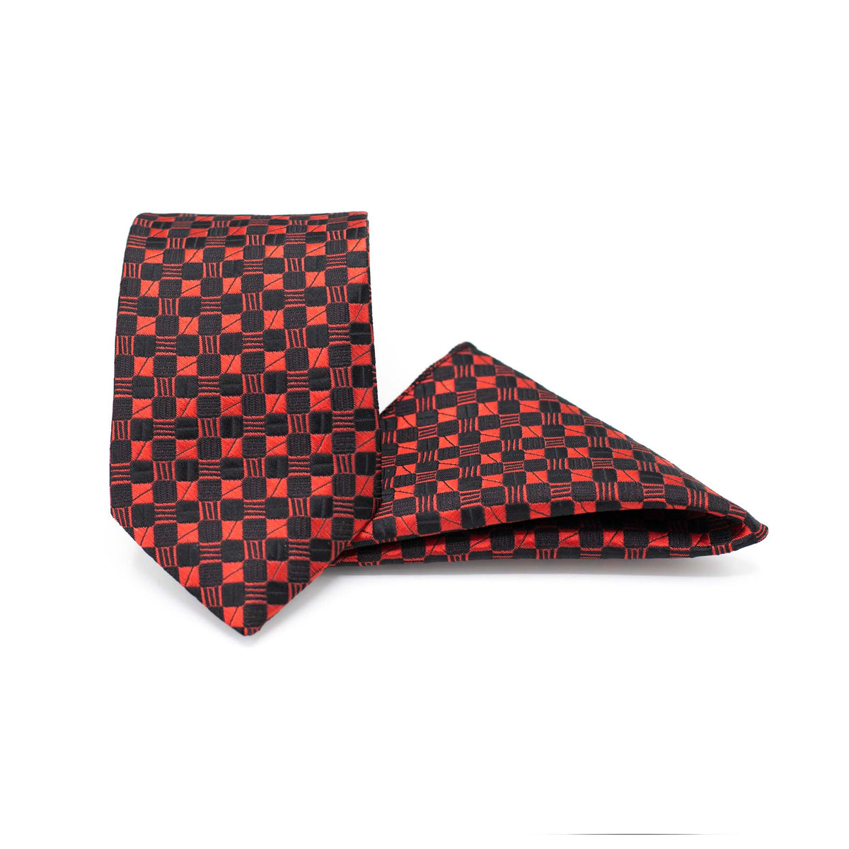 MIDNIGHT SQUARES TIE AND POCKET SQUARE SET