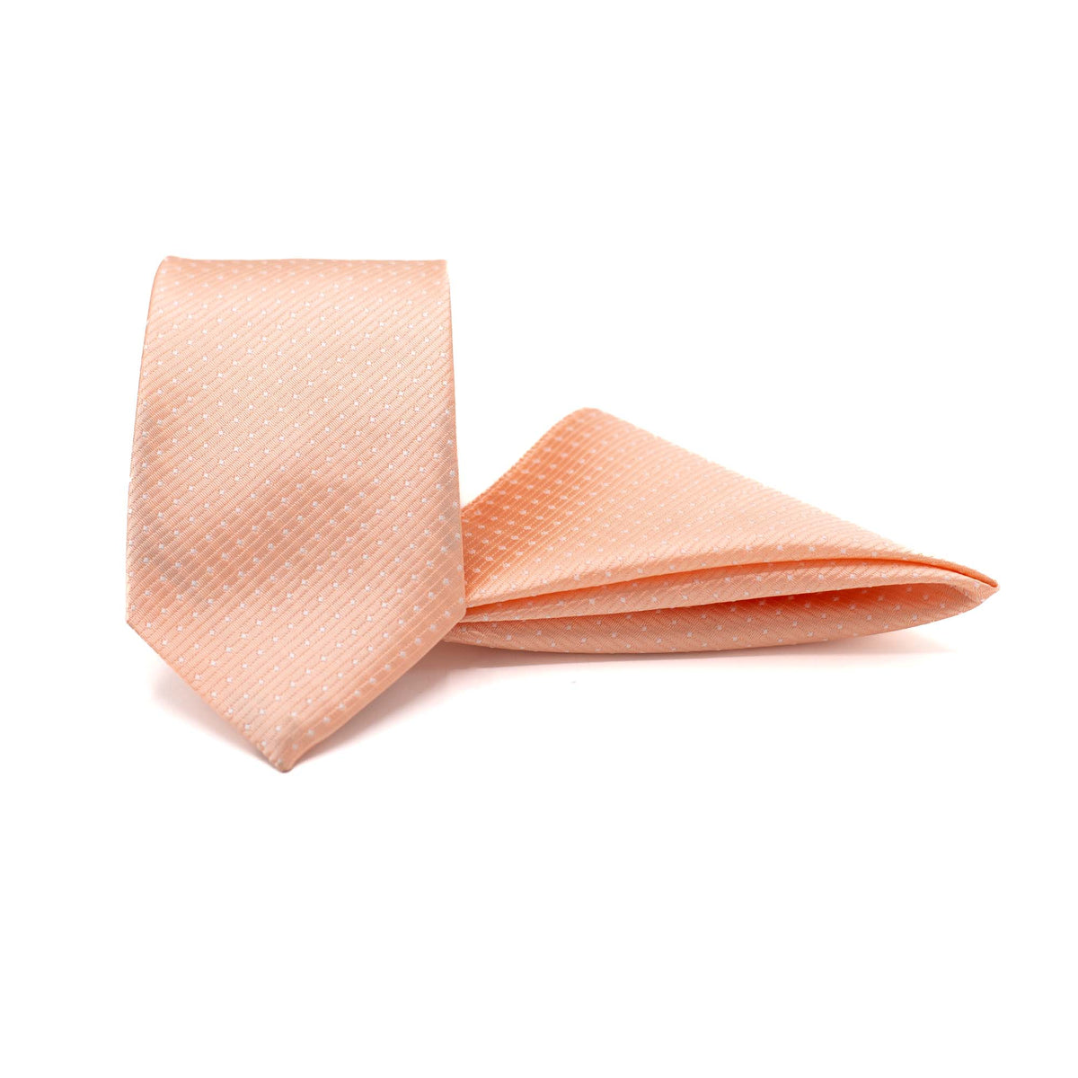 SOFT PEACH ELEGANCE TIE AND POCKET SQUARE SET