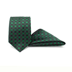 MIDNIGHT MATRIX TIE AND POCKET SQUARE