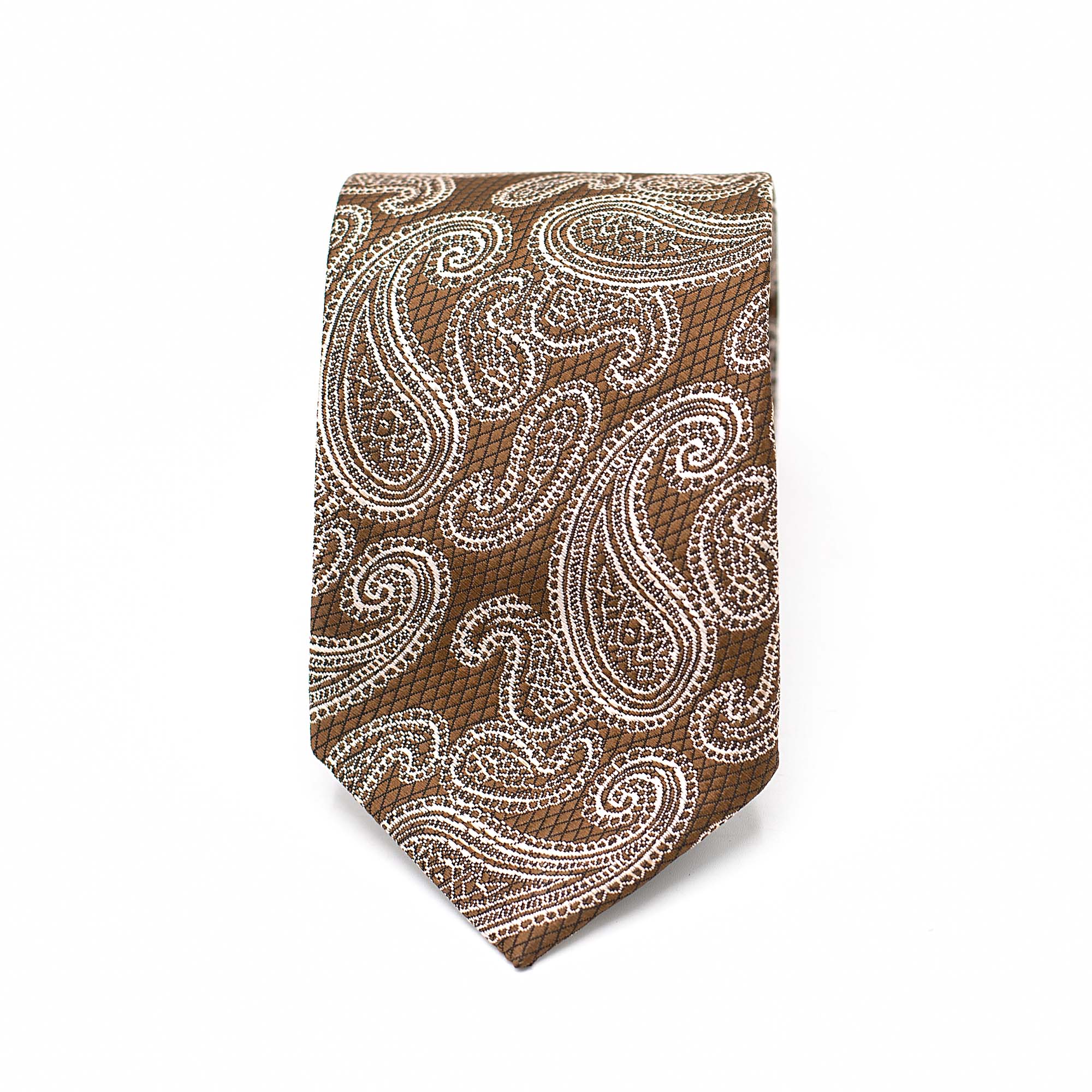 BRONZE PAISLEY TIE AND POCKET SQUARE SET
