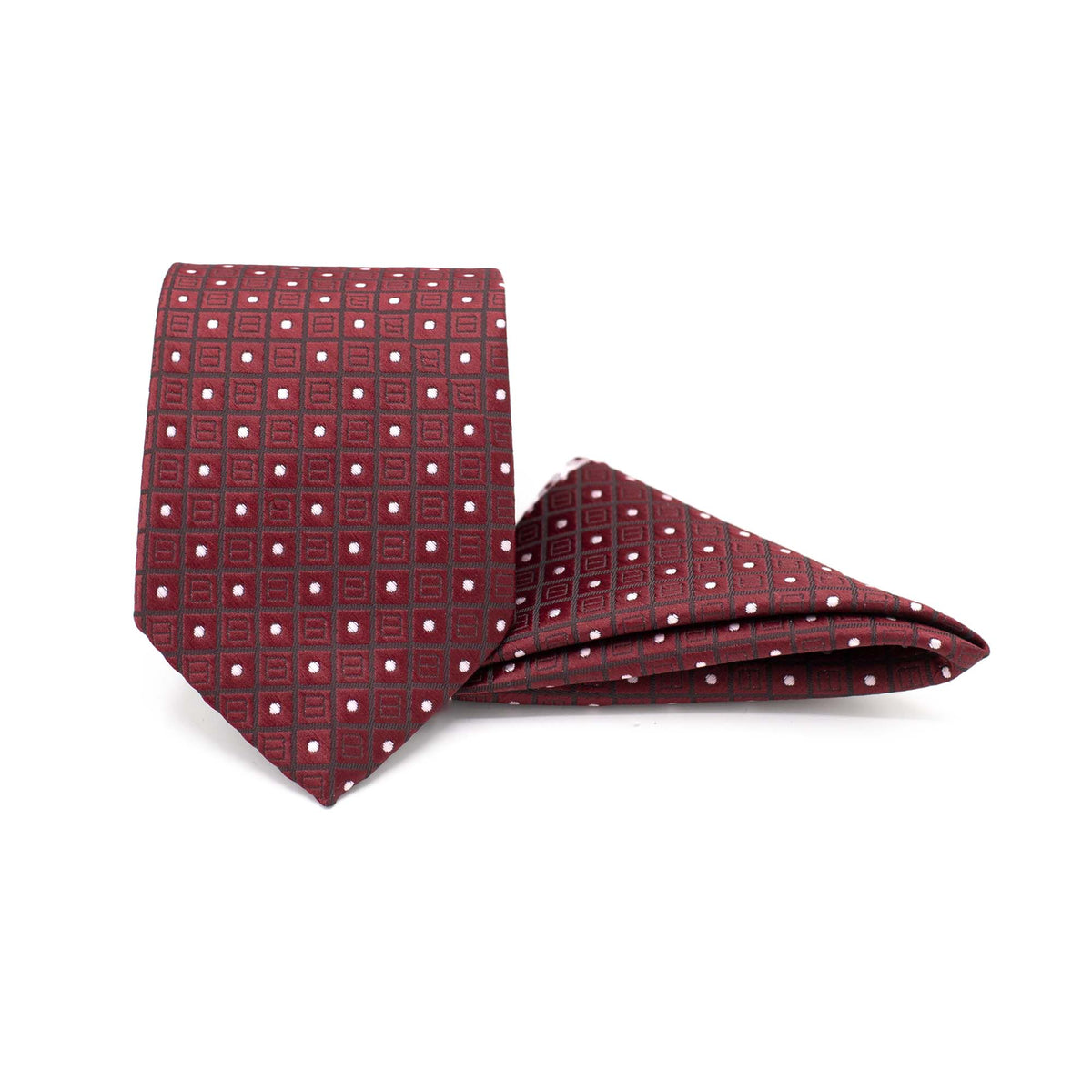 REGAL MAROON TIE AND POCKET SQUARE SET