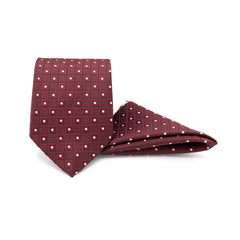REGAL MAROON TIE AND POCKET SQUARE SET