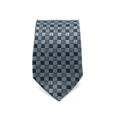 GRAPHITE CHECK TIE AND POCKET SQUARE SET