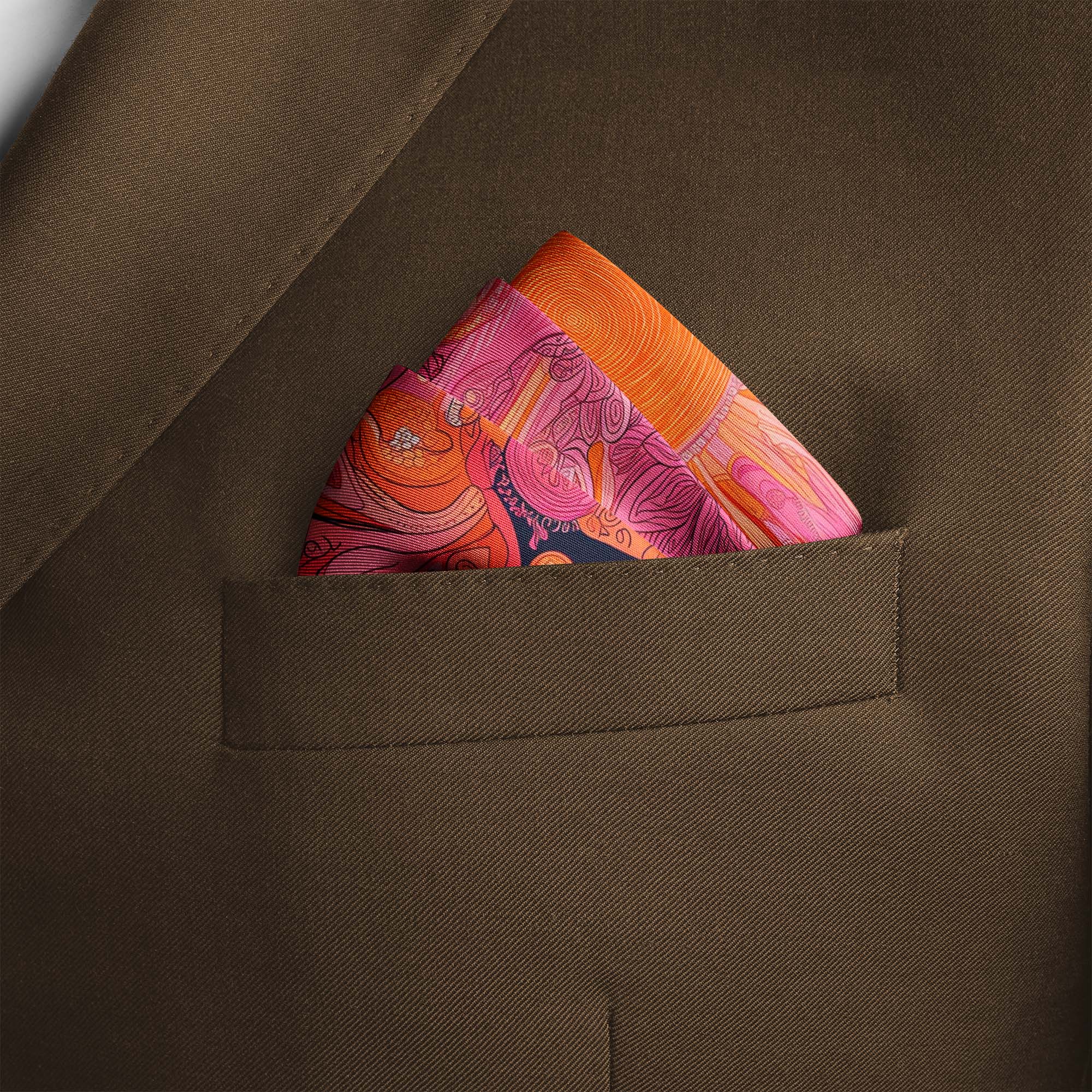 OLIVER MICHAEL SILK POCKET SQUARE