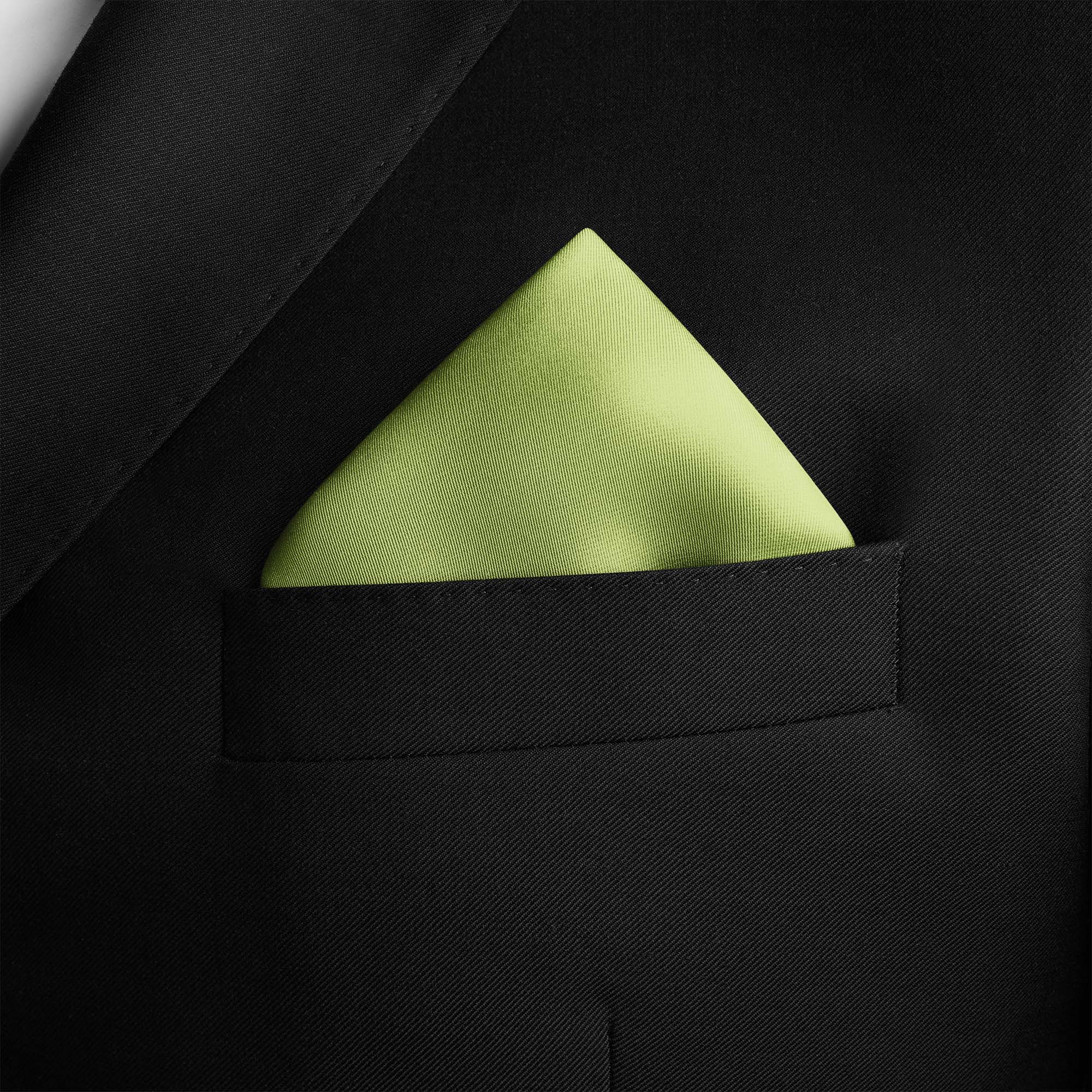 PISTACHIO GREEN SILK POCKET SQUARE