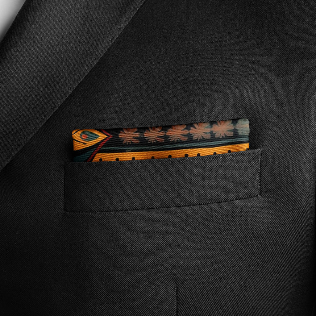 ETHNIC ANTIQUES SILK POCKET SQUARE