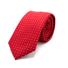 RED DOTS TIE AND POCKET SQUARE SET