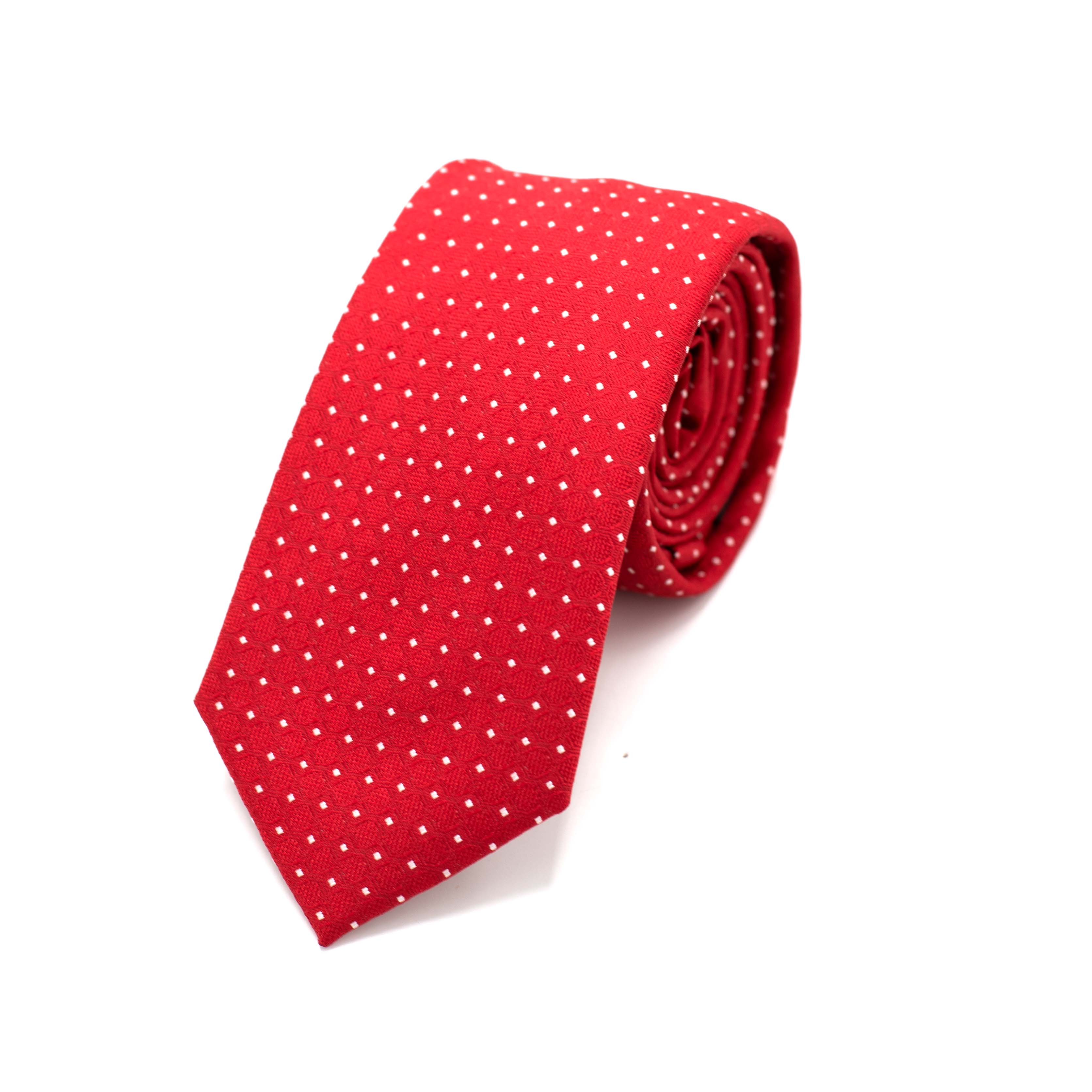 RED DOTS TIE AND POCKET SQUARE SET