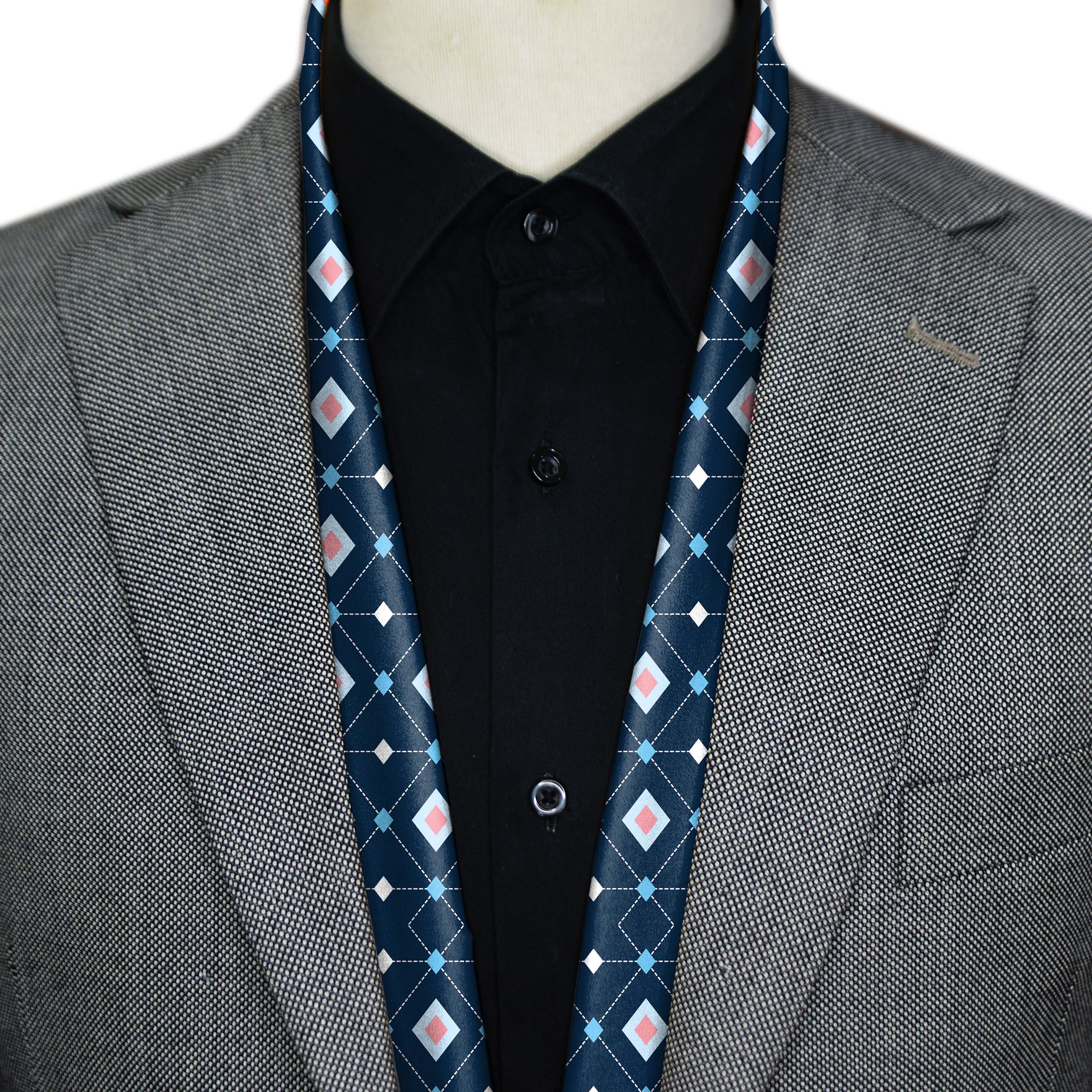 GEOMETRIC DIAMOND BLUE MEN SCARF - PREMIUM COLLECTION