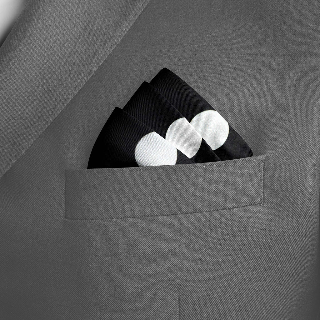 BLACK POLKA DOTS SILK POCKET SQUARE