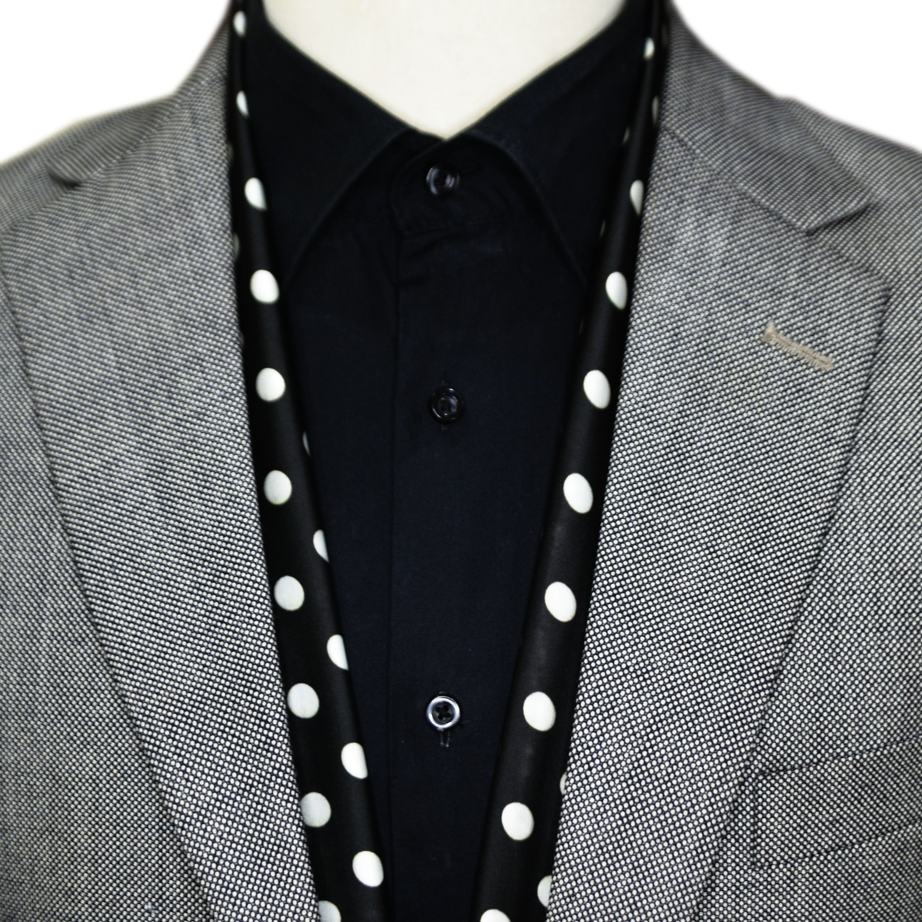 SMALL BLACK POLKA DOTS SCARF - PREMIUM COLLECTION