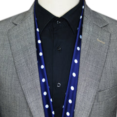SMALL BLUE POLKA DOTS SCARF - PREMIUM COLLECTION