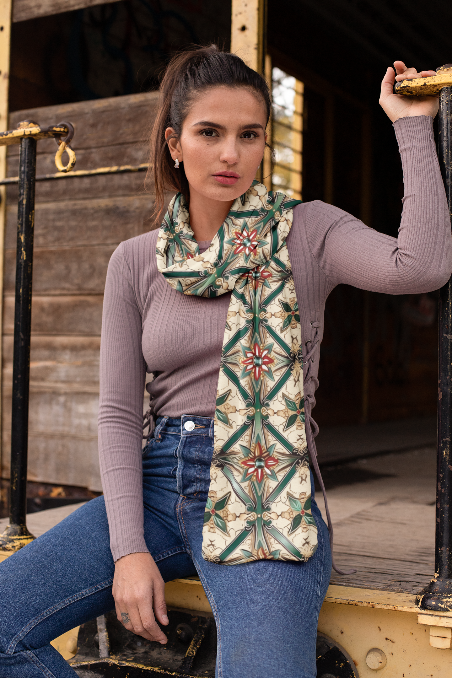 EGYPT PATTERN SILK WOMEN SCARF – PREMIUM COLLECTION