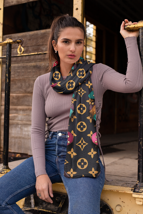 BLACK PACHES SILK WOMEN SCARF – PREMIUM COLLECTION