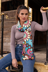 COLORFUL ABSTRACT SILK WOMEN SCARF – PREMIUM COLLECTION