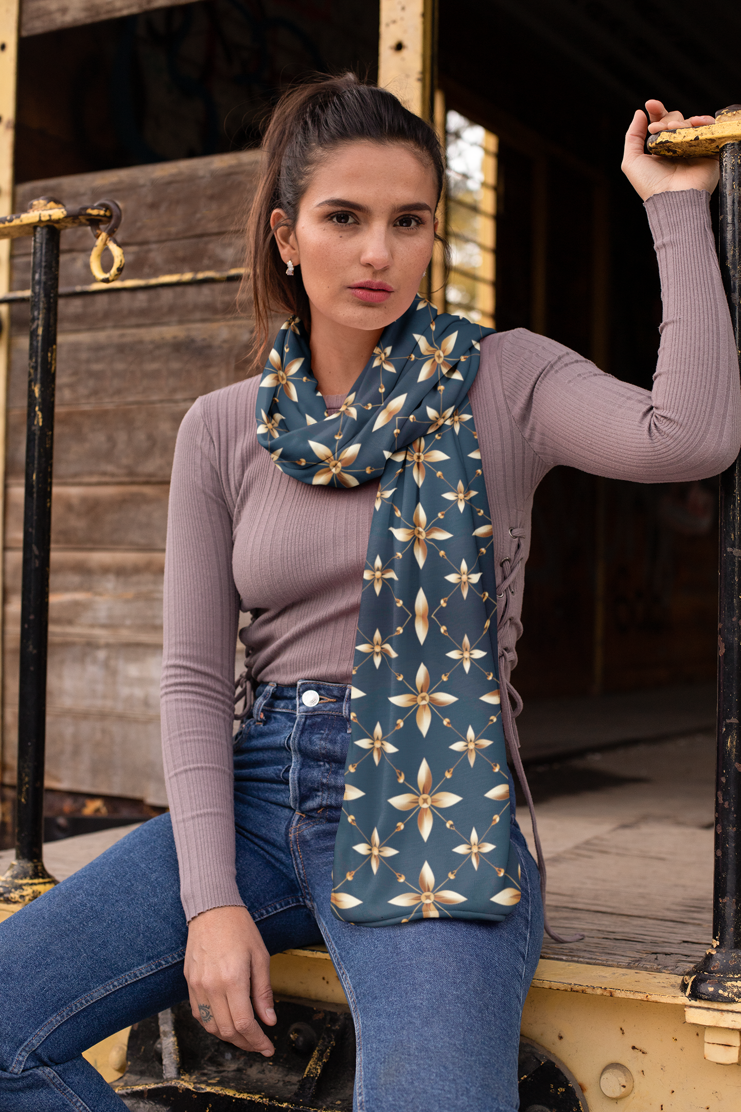 ART DECO SILK WOMEN SCARF – PREMIUM COLLECTION