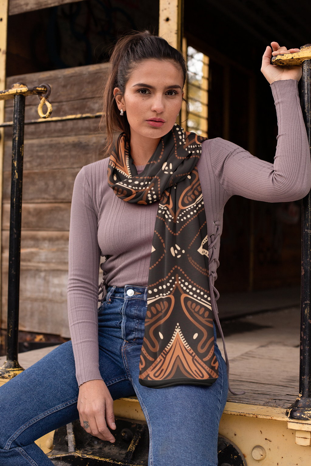 AFRICAN ART SILK WOMEN SCARF – PREMIUM COLLECTION