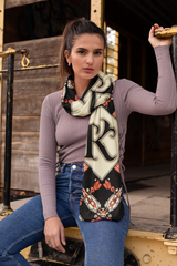 VINTAGE TYPOGRAPHY  SILK WOMEN SCARF – PREMIUM COLLECTION