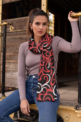 VALENTINE RED VINE SILK WOMEN SCARF - VALENTINE DAY COLLECTION