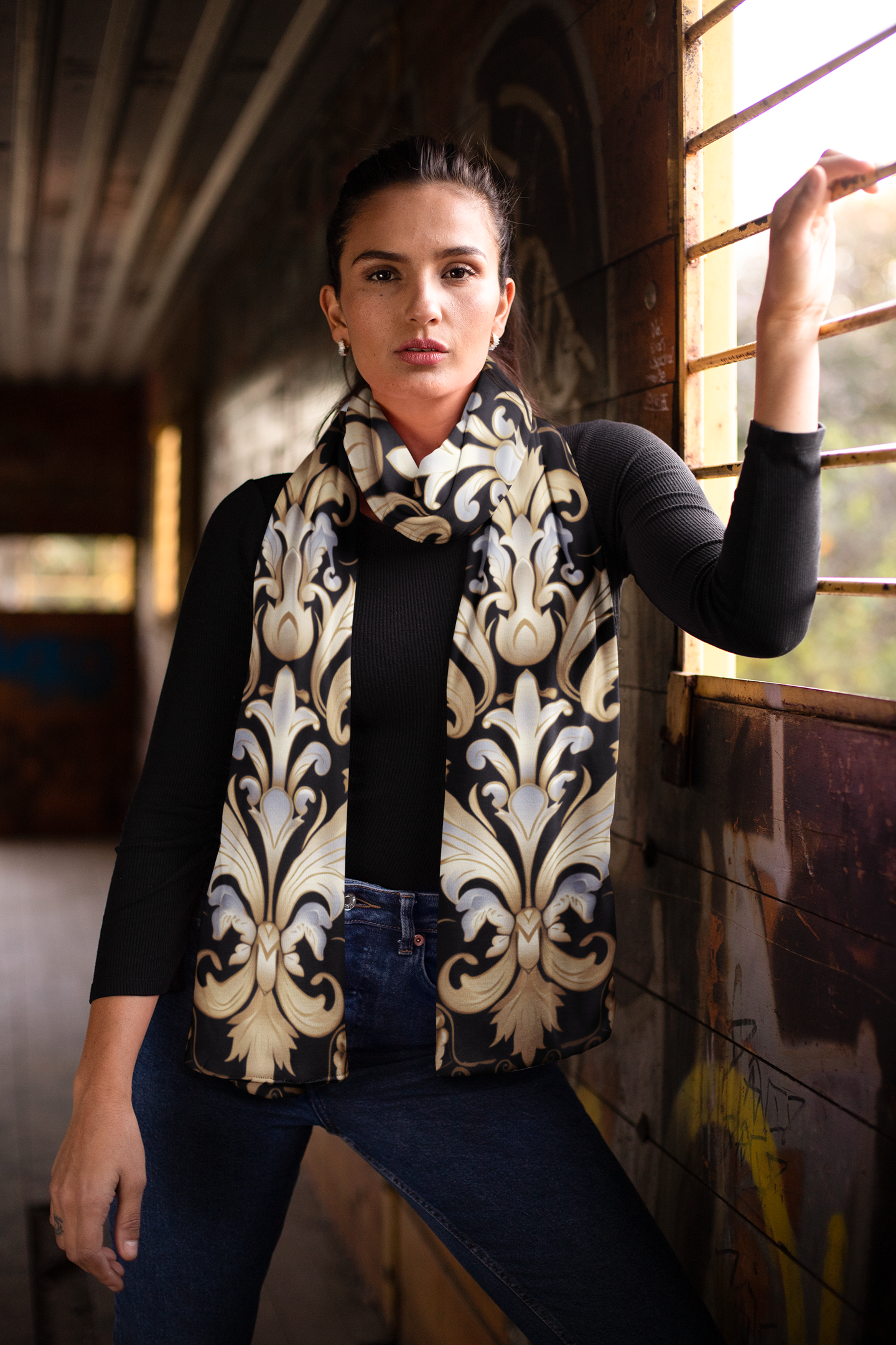 DAMASK VINTAGE SILK WOMEN SCARF – PREMIUM COLLECTION