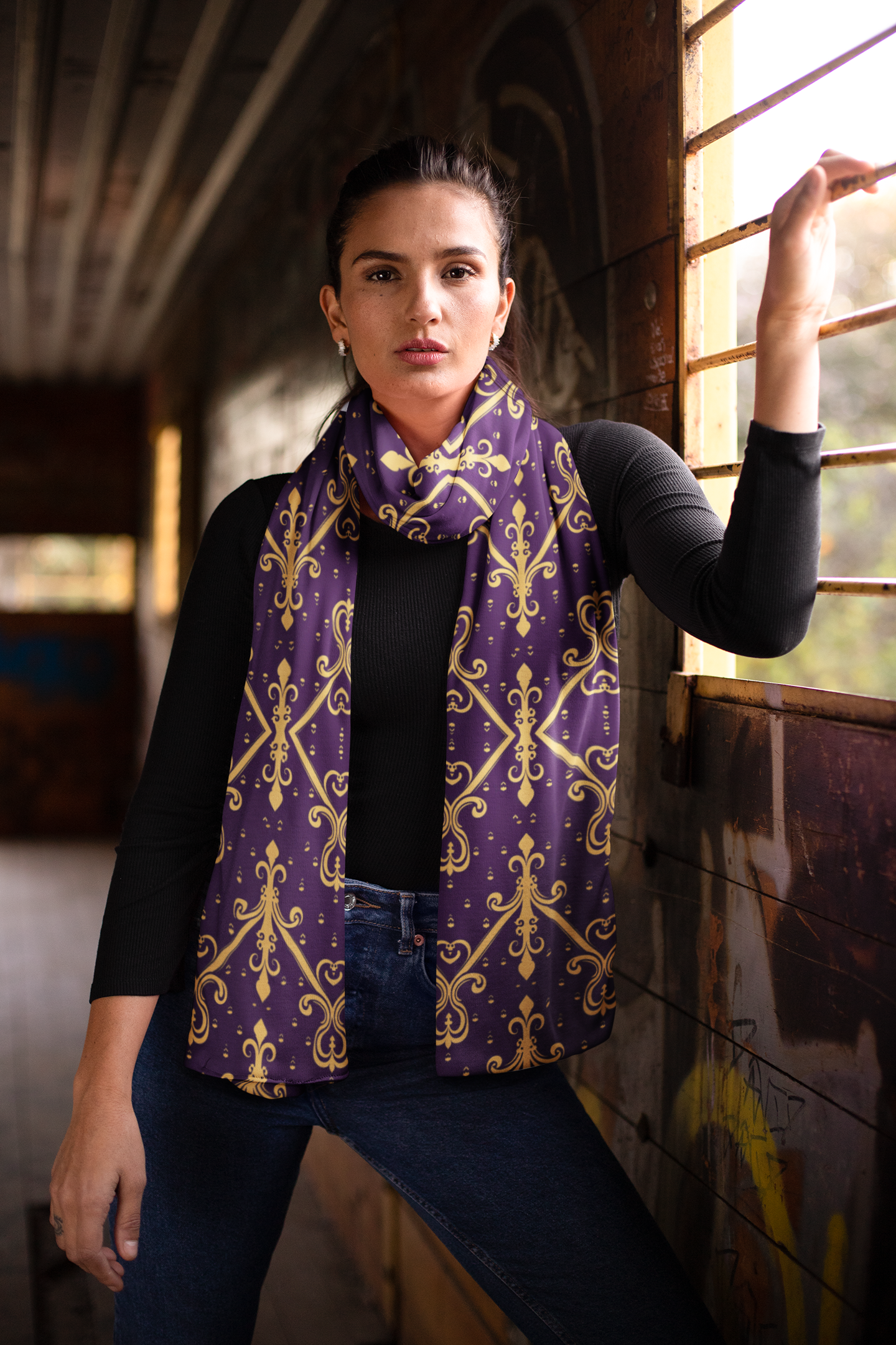 DECORATIVE ORNAMENT SILK WOMEN SCARF – PREMIUM COLLECTION