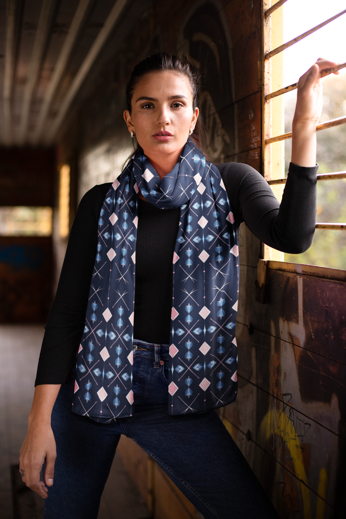 DIAMOND GEOMETRIC SILK WOMEN SCARF – PREMIUM COLLECTION