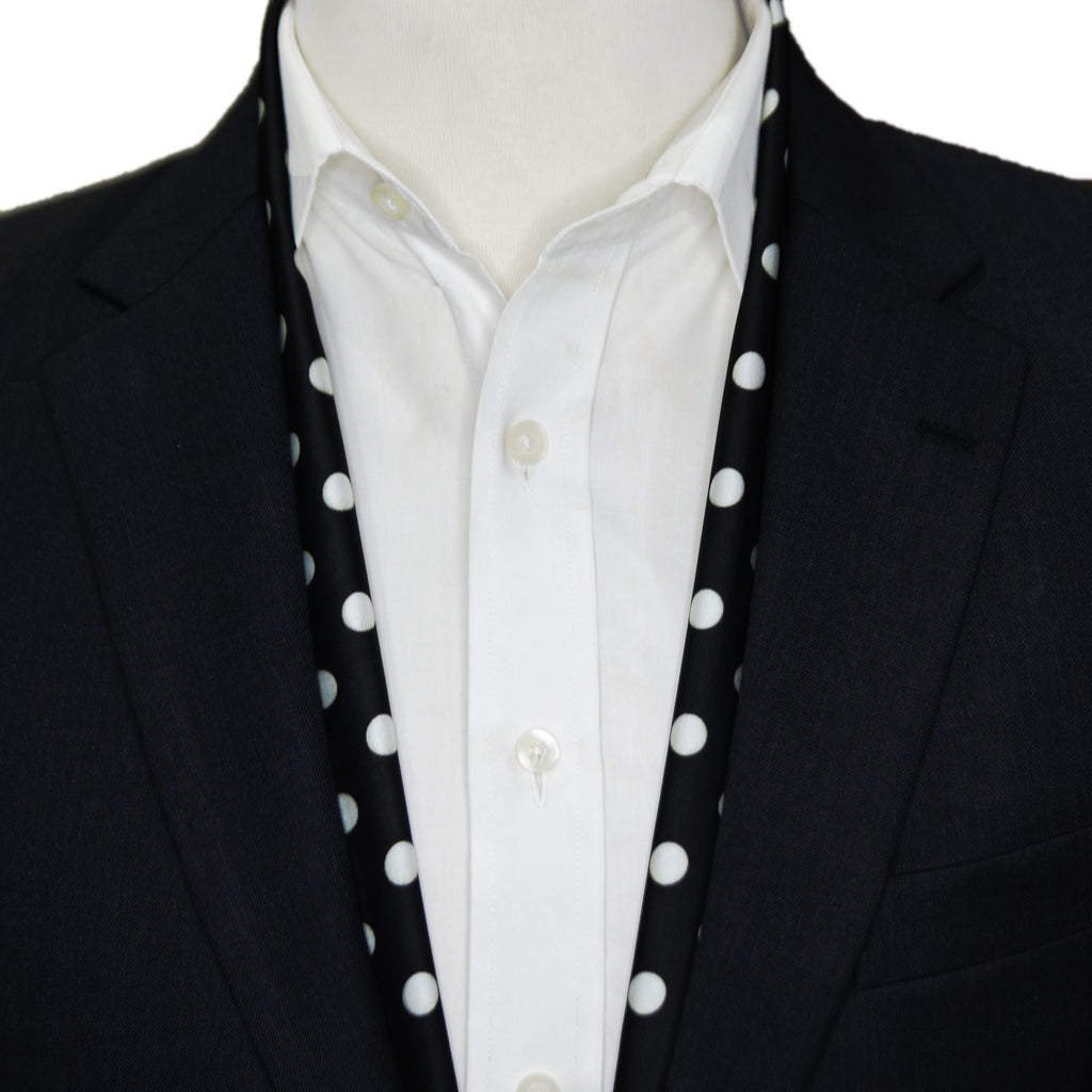 SMALL BLACK POLKA DOTS SCARF - PREMIUM COLLECTION