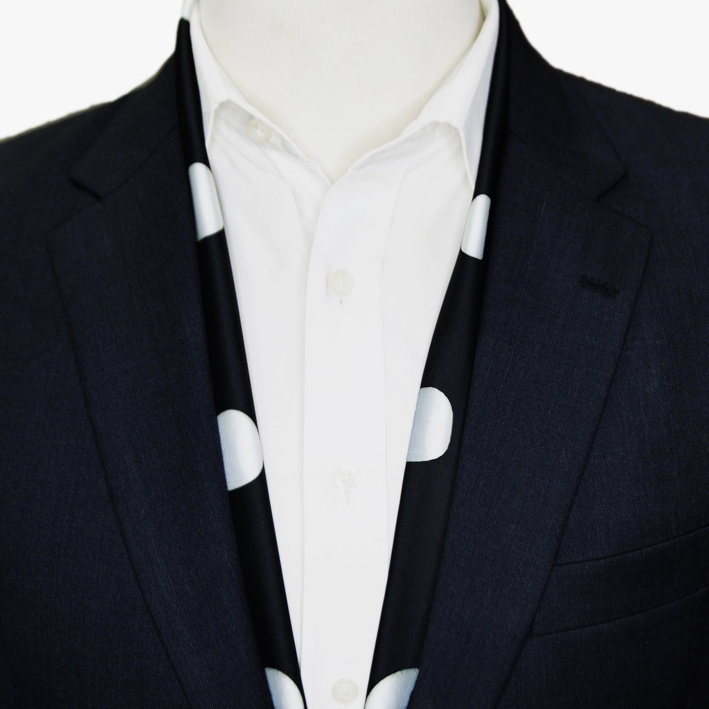 LARGE BLACK POLKA DOTS SCARF - PREMIUM COLLECTION
