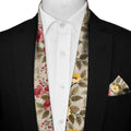 FLOWER PATTERN MEN SCARF AND POCKET SQUARE SET – PREMIUM COLLECTION